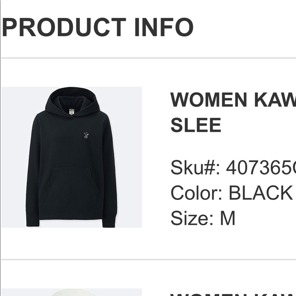 Uniqlo x KAWS X PEANUTS Snoopy black hoodie new